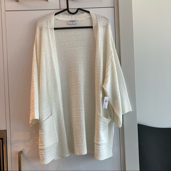 👚NWT Old Navy textured open front cardigan in white 👚 - Picture 1 of 6